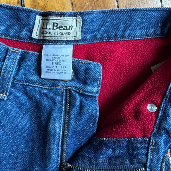 fleece lined LL Bean jeans - Picture 3 of 6